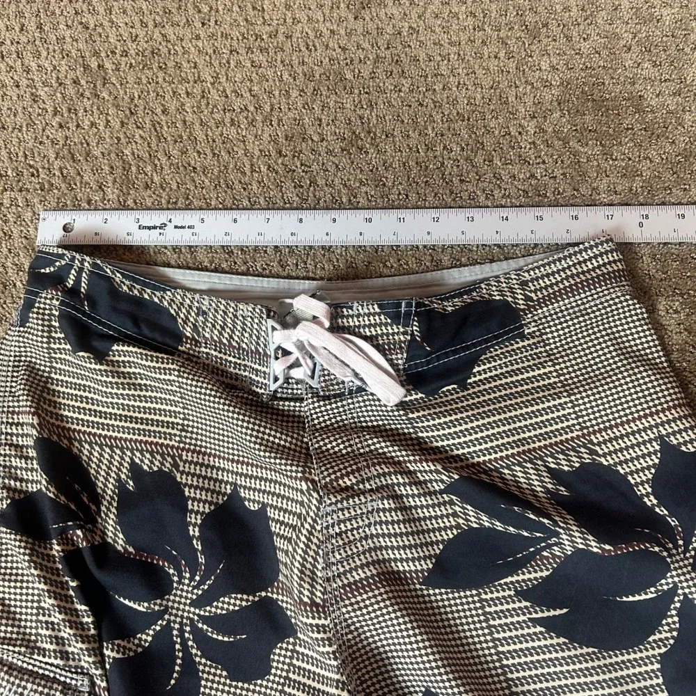 Billabong Board Shorts‎ Mens Size 34 Black Brown Houndstooth Floral M198ABOP